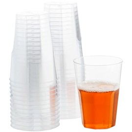DecorLine Crystal Clear Hard Tumblers - 14 oz (Pack of 20) - Durable & Elegant Transparent Party Cups with Premium Quality & Style - Perfect for Events, Celebrations & Everyday Use