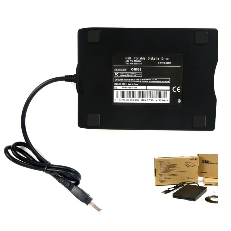 Kinetxiaxia Portable External 3.5 Inch USB Floppy Drive with 1.44