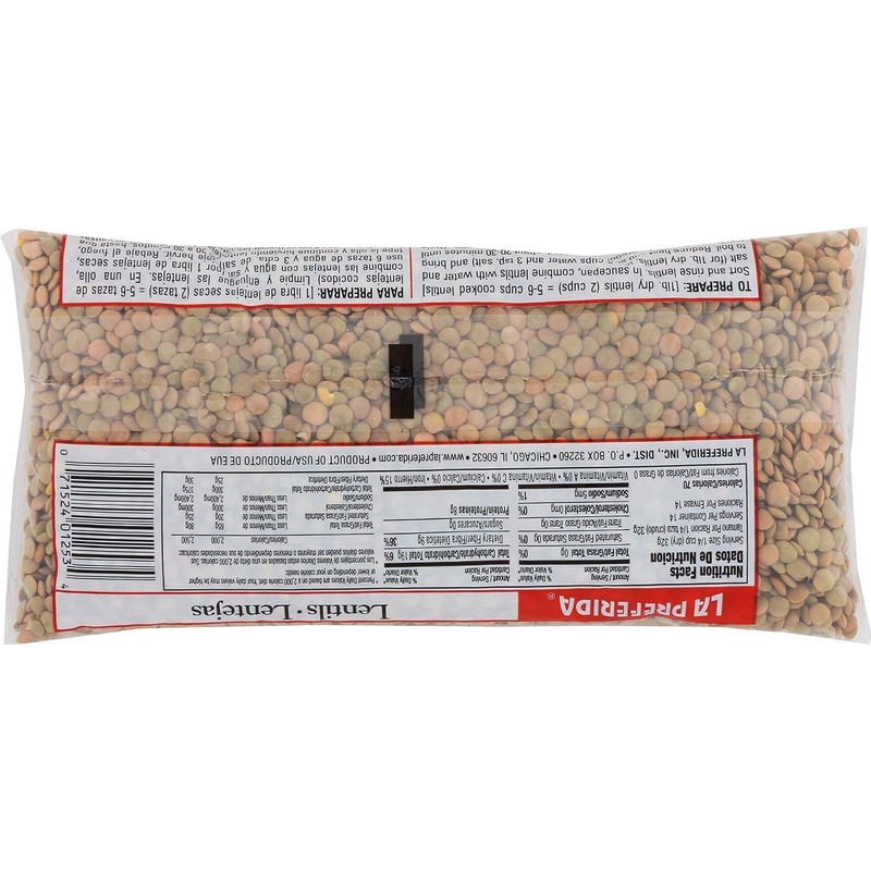 La Preferida Mexican Foods, Dried Lentils, Lentejas Secas,16 OZ. (Pack