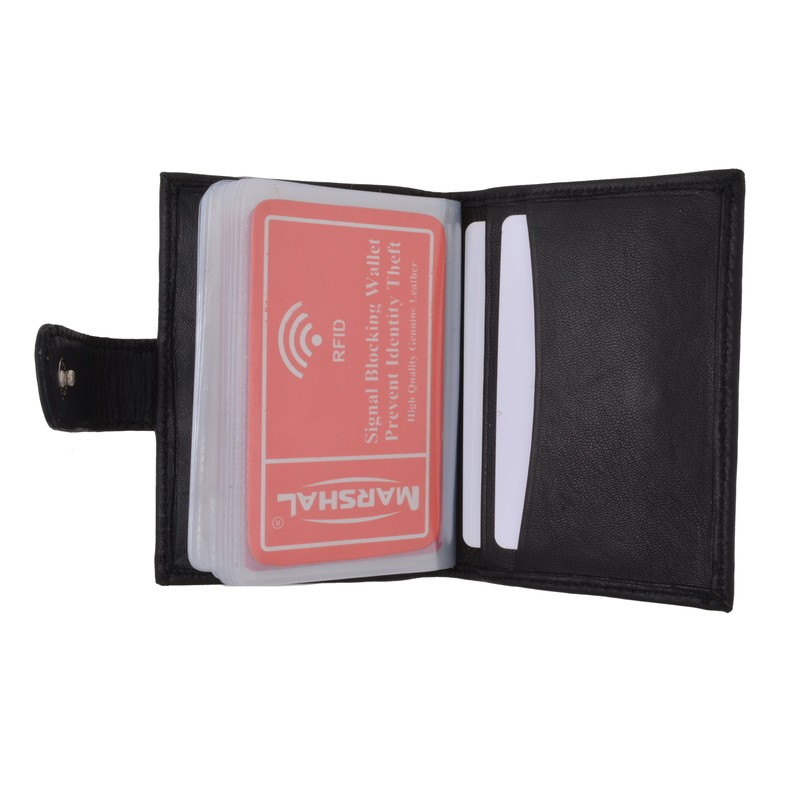 Premium Soft Leather RFID Blocking Credit Card ID Holder with