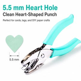 Heart Hole Punch for Paper Crafts – 5.5 mm Handheld Single Hole Punch with Non-Slip Handles for Scrapbooking, Cards & DIY Projects