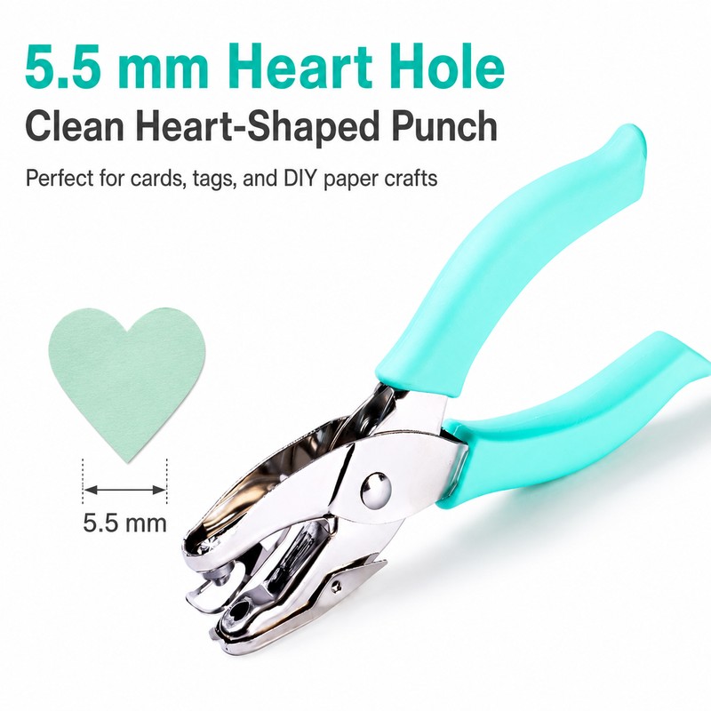 Heart Hole Punch for Paper Crafts – 5.5 mm Handheld
