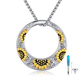 POPLYKE Infinity Heart Wings Grandma Mum Dad Urn Necklace for Ashes for Women Lock Ash Necklace for Men Sterling Silver Cremation Jewellery, Sterling Silver, No Gemstone