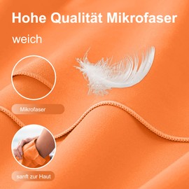 4Monster Microfiber Towels in 10 Colours, Quick Drying Sports Towel Absorbent, Ultra Light Travel Towel for Fitness Sauna Travel Sport Yoga, orange