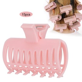 Hot Roller Clips, 15Pcs/Set Curler Clip Hair Roller Plastic Hot Roller Clips Hot Roller Claw Clip Fixing Clamp Holding Section Styling Claw Hot Rollers Hairdressing Tool Volume Clips for Hot(#1)