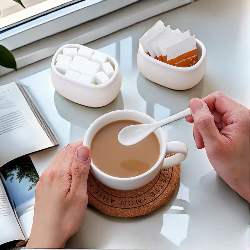 Mosuji Set of 2 Ceramic Sugar Packet Holders – Classic