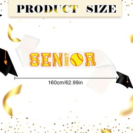 DMHMXZ 10 Pack Senior 2027 Baseball Sashes, White Satin Senior Night Sash for Baseball Players, Graduation Sash Class of 2027, Baseball Senior Night Decorations, Team Senior Gifts