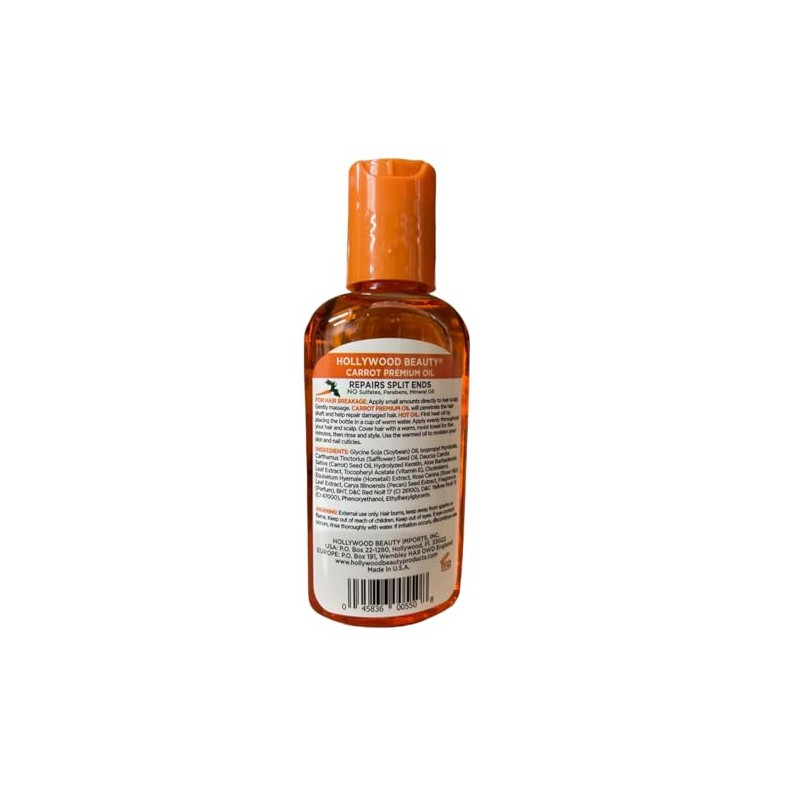 Hollywood Beauty Carrot Oil Repairs Damage Hair & Split Ends