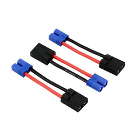 BDHI 3pcs Male EC3 to Female TRX Traxxas Connector Adapter with 14awg 5cm/2inch Wire(BDHI-07)