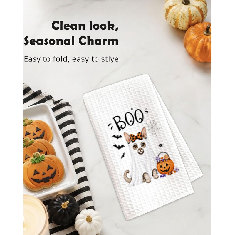 Halloween Devon Rex Kitchen Towel, Funny Cat Lover Gift-C03