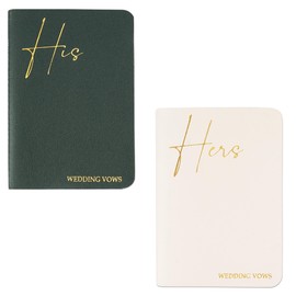 Czzmy Hochzeits-Gelübdebücher für Sie und Ihn, Hochzeits-Gelübde, Tagebuch, 15 x 9 cm, Hochzeitsgeschenke, 12 Seiten/Stück (2 x grün-weiß), 2 Stück