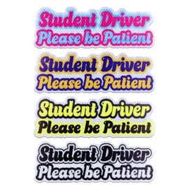 4pcs Reflective New Driver Stickers Magnet, Thanks for Your Patience New Driver Car Decal Student Driver Sticker for New Student Drivers (Student Driver)