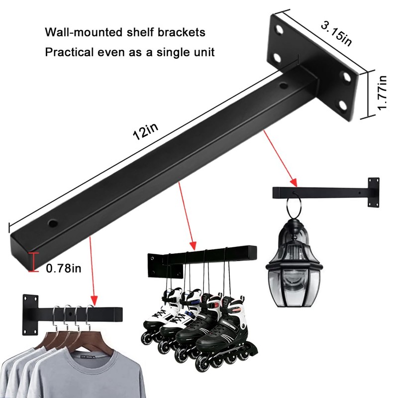 ANTEISI Wall Small Plant Stand Brackets,12" Heavy Duty,Space Saving