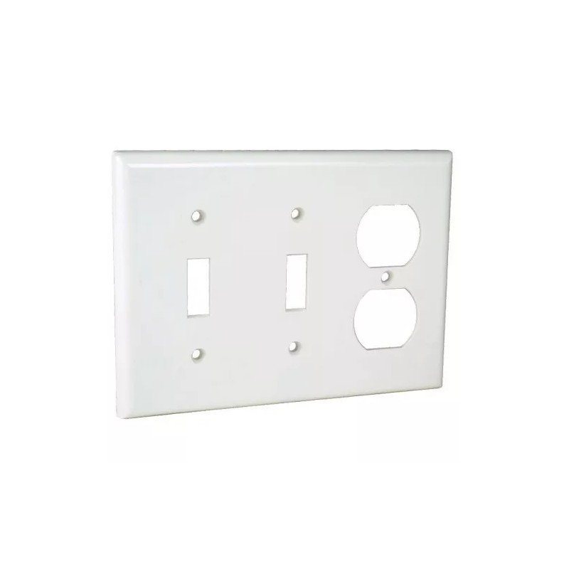 Orbit OP28-W 3-Gang Wall Plate 2 Switch and 1 Duplex