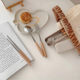 IOLOYU Chopsticks Cutlery Set Stainless Steel Chopsticks Spoon Fork Cutlery Set Lunch Non-slip Chopsticks Bento Chopsticks Portable Cutlery Set Fork and Spoon Set Camping Tableware Chopsticks Set for