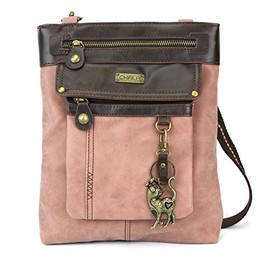 CHALA GEMINI Crossbody Canvas Gift Messenger Bag Dusty Rose - Slim Cat