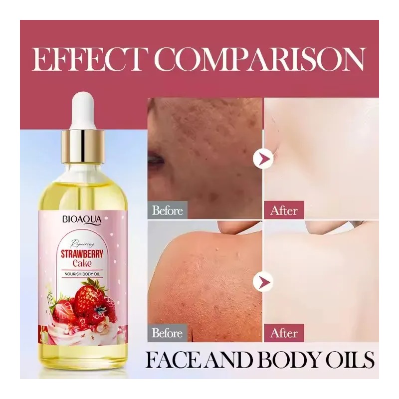 Kit Facial Y Corporal Pastel De Fresa Bioaqua Con 3