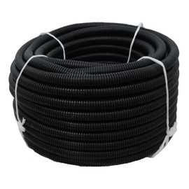 Flexible Polyethylene HDPE Non-Split Corrugated Wire Loom Tubing (Black, 1-1/2" Dia. x 100 ft)