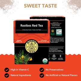 Buddha Teas - Rooibos Red Tea - Organic Herbal Tea - For Digestive Health - Rejuvenate & Support - Caffeine Free - 100% Kosher & Non-GMO - 18 Tea Bags (Pack of 1)