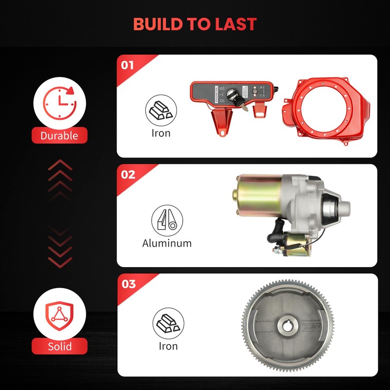 Kathring Electric Start Conversion Kit,Electric Start Kit Flywheel Starter Motor