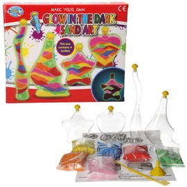 Make Your Own Glow in the Dark Sand Art Kit, 4 Bottles, Arts and Crafts Creative Activity Set