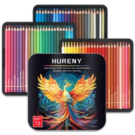Colored Pencils for Adult Coloring Books, 72 Oil-Based Color Pencils, 3.8mm Soft Core, Vibrant Coloring Pencils in Tin Box for Adults, Professional Art Supplies forSketching, Blending and Layering.