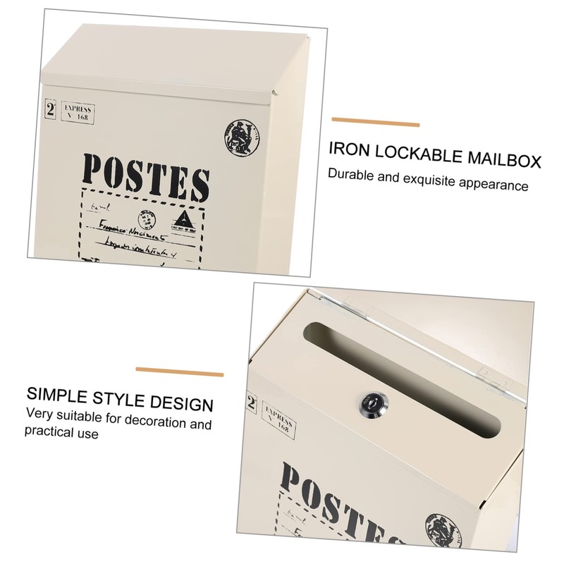 Levemolo Vintage Mailbox Wall Mount Retro Letter Box Lock Suggestion