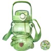 RAMAHP Kawaii frog straw bottle, frog water bottle with adjustable