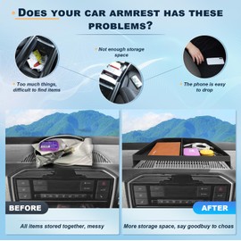 BIXUAN Centre Armrest Organiser Compatible with VW UP 2013-2024 GTI Seat Mii Skoda Citigo 2013-2021 Centre Console Storage Box for Instrument Panel with Non-Slip Pad Accessories