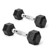 5LBS Rubber Encased Hex Dumbbell Sets for Home Gym, Coated