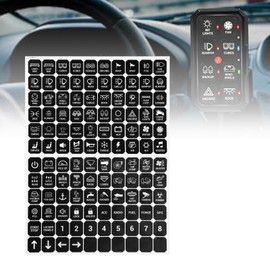 Switch Panel Sticker Kit for 6/8/12 Gang Control Button - Dashboard Label Decal Set for Car Boat RV Truck Vehicle Marine, 120 Pcs (Vertical Stickers with Square Corner)
