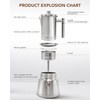 10oz 6 Cup Stovetop Moka Pot Food Grade Stainless Steel