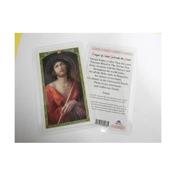 St. Gertrude the Great Laminated Prayer Cards Set of 2