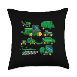 Tractor Farmer Farming Vehicles Trucks Farm Boys Kids Throw Pillow