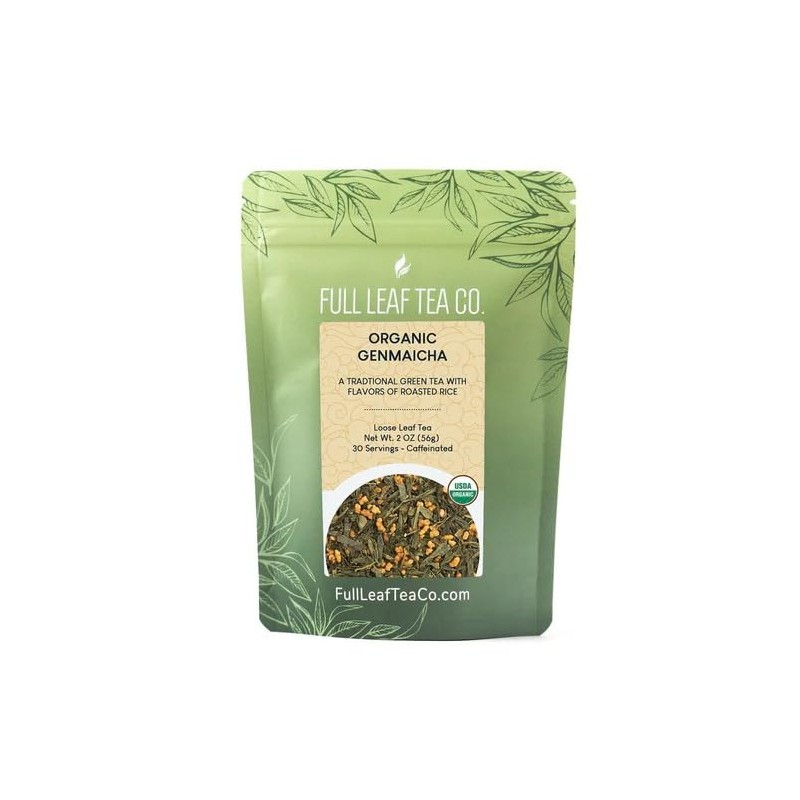 Organic Genmaicha Loose Leaf Tea - 2oz Bag (Approx. 30