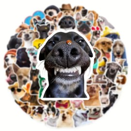 Stickers de Vinilo 50 pack| Estampas de Perros de Dibujos Animados Adorables| No Repetitivo para Botella de Agua, Laptop, Álbum | Navidad, Regalo, Scrapbook| Calcomanias para Niñas y Mujeres