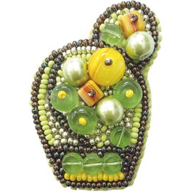 Crystal Art Beadwork kit for Creating Brooch BP-187C Bright Cactus