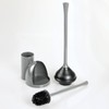 iDesign Compact Toilet Brush and Plunger Set for Bathroom Cleaning