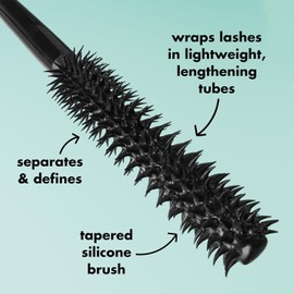 e.l.f.- Máscara de pestañas Lash XTNDR, elaborada con tecnología de tubos para lograr el aspecto de extensiones de pestañas, sin grumos ni escamas.