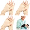 Yearntown 3 Pairs Elderly Skin Thin Protector Gloves Tone Fingerless