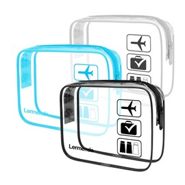 Lermende 3 Pcs Toiletry Bags TSA Approved Toiletry Pouch, black + grey + blue