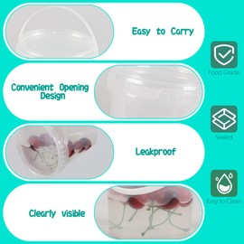 Innouse 10 Packs Clear Plastic Food Storage Containers, 0.8 L Round Ice Cream Bucket with Lid