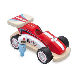 Indigo Jamm Racing Rocky, Wooden Toy Race Car, Retro Classic Style Vehicle with Removable Driver… (Rocky Racer)