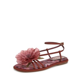 Circus NY by Sam Edelman Women's Olana Flower Flat Sandal, Spiced Merlot Multi, 8