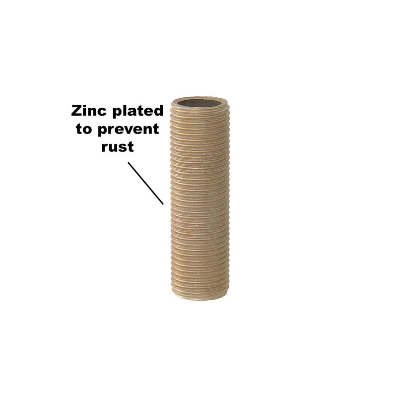 B&P Lamp® 3/8 IP Threaded Steel Lamp Pipe Nipple, 1