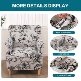 NILUOH Chair Covers Armchair Stretch Chair Slipcovers with Arms Printed Accent Chair Covers for Living Room Soft Nonslip Armchair Slipcovers Protector for Dogs Pets Home Decor
