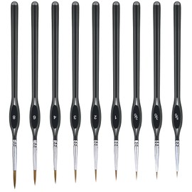 Tuko Detail Paint Brush Set Miniature Brushes for Fine Detailing & Art Painting - Acrylic, Watercolor, Oil - Miniatures, Models, Airplane Kits, Nail(9Packs)