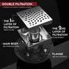 WEBANG 4 Inch Square Shower Drain Brushed Floor Drain with