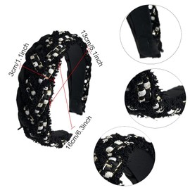 1 Piece Crystal Decorated Headbands Wide Rhinestone Hair Band Bling Diamond Hair Bands Non-Slip Pearl Headbands for Women