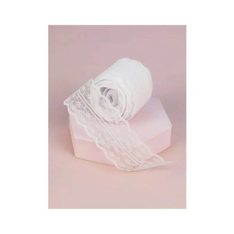 Liston De Encaje Rollo Algodon Fiesta Decoracion Moños 10 Mt